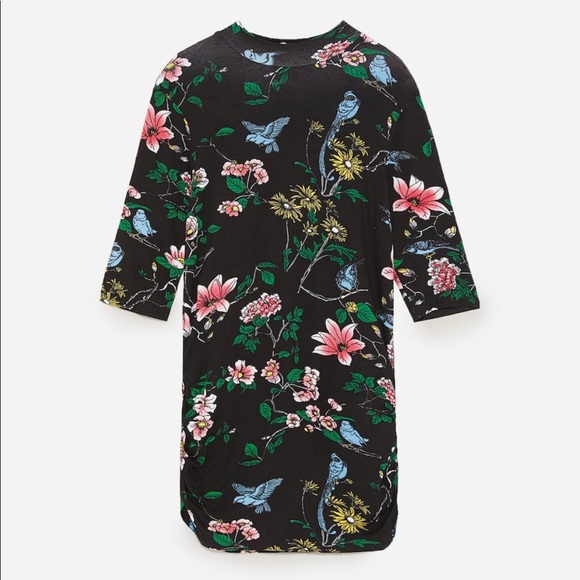 Zara Printed Shirt With Gathered Details - NWT - Picture 5 of 8